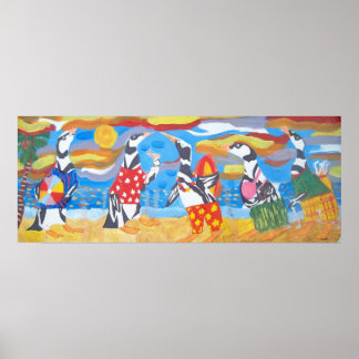 Póster Vacinação contra o pinguim