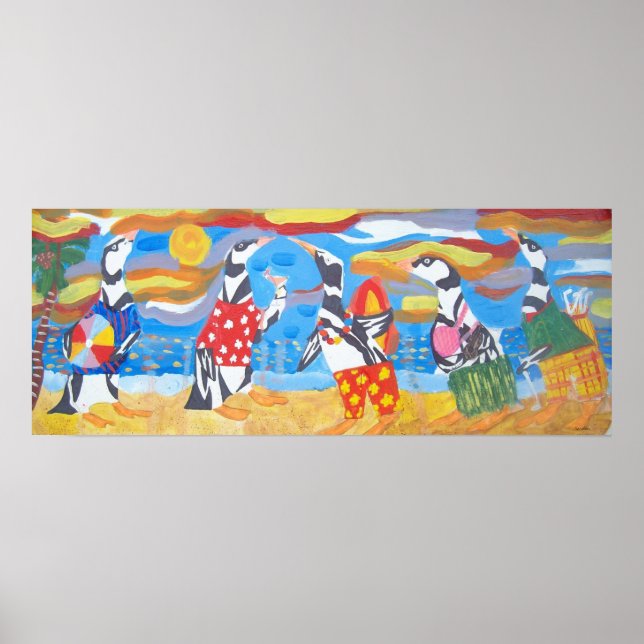 Póster Vacinação contra o pinguim (Frente)