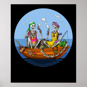 Poster Vacinação de Hippie de Esqueleto