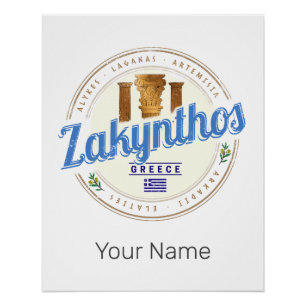 Póster Vacinação por Grécia na Ilha Zakynthos Vintage Sou