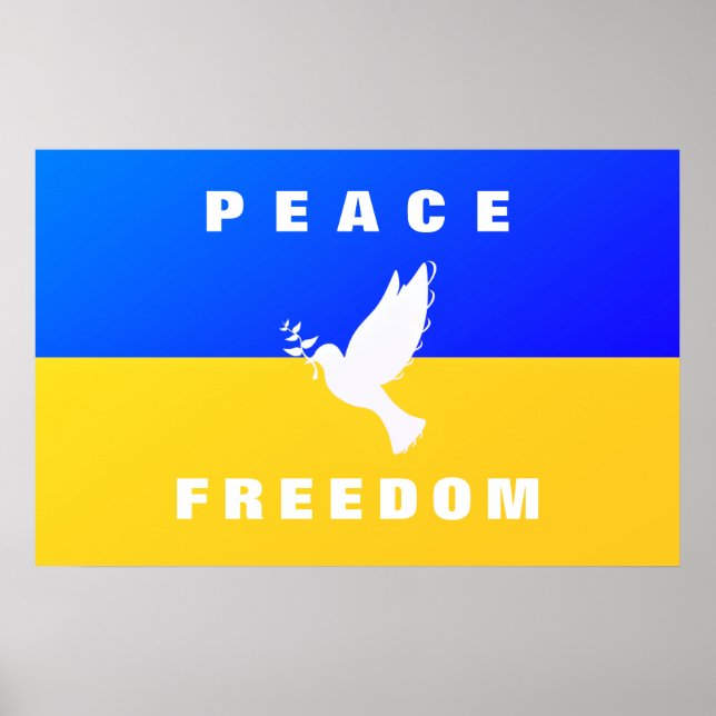 Poster Vaga da Paz - Bandeira da Ucrânia - Paz - Liberdad (Frente)