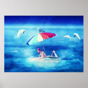 Poster Vaga de Garota Tropical Beach Summer