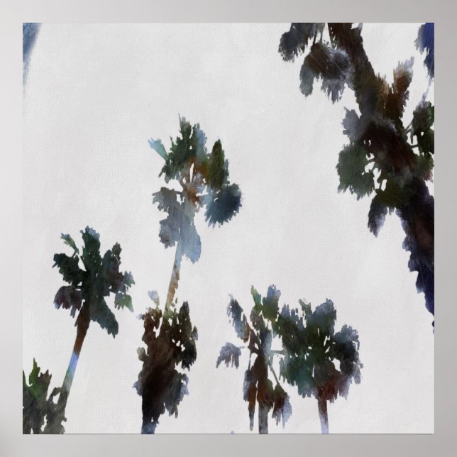 Póster Vaga Palmas Tropicais Cores Artísticas (Frente)