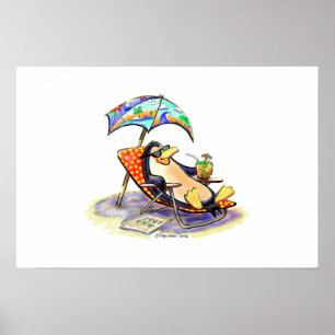 Póster vagabundo da praia