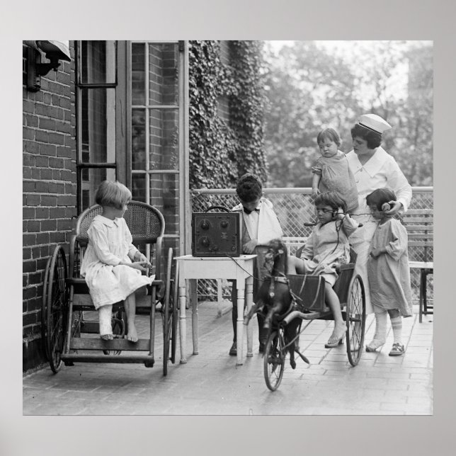 Poster Vagão Desenhado de Cavalo de Brinquedo, 1920 (Frente)