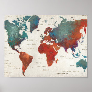 Poster Vagueie frequentemente, vagueie sempre mapa com