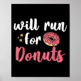 Poster Vai Correr Por Donuts - Motivação Vida Fitness