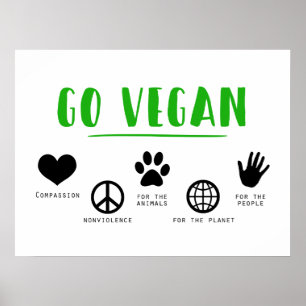 Poster Vai o veganismo ambiental da piedade do Vegan