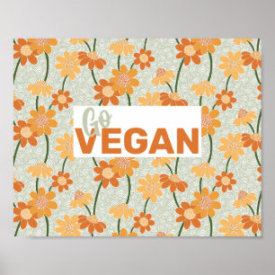 Poster Vai Vegan! Flores retrorreflectoras bonito mudas n