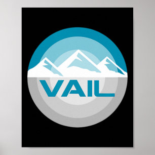 Poster Vail Colorado Graphic Vintage Snowboard Skiing