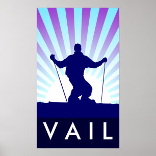 Póster vail em declive do esqui