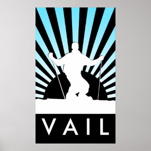 Póster vail em declive do esqui