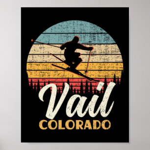 Poster Vail Skiing Colorado Vintage Mountain Ski