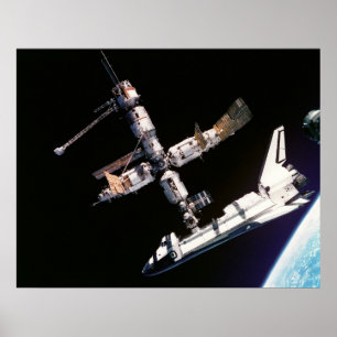 Poster Vaivém espacial Atlantis e ISS