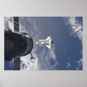 Póster Vaivém espacial Atlantis e uma nave espacial do