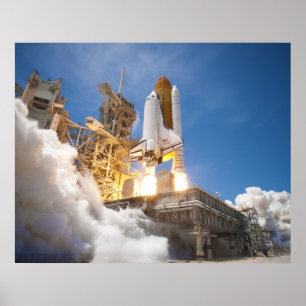 Póster Vaivém espacial Atlantis que lança a missão