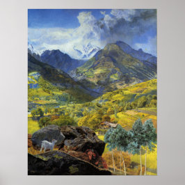 Poster Val d'Aosta (paisagem alpina majestosa italiana)