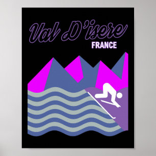 Poster Val D'isere French Alps France Ski Resort Snowboar