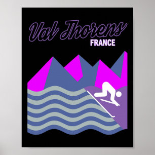 Poster Val Thorens Alpes Franceses França Ski Resort Snow
