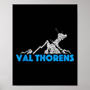 Poster Val Thorens Skiing Snowboard França Resort Dist