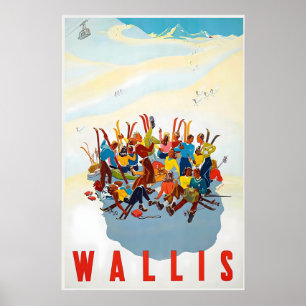 Poster Valais Wallis Zermatt Esqui Suíça Alpes Suíços