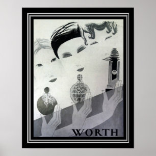 Póster Vale 1930 Deco Parfum francês Ad 16 x 20