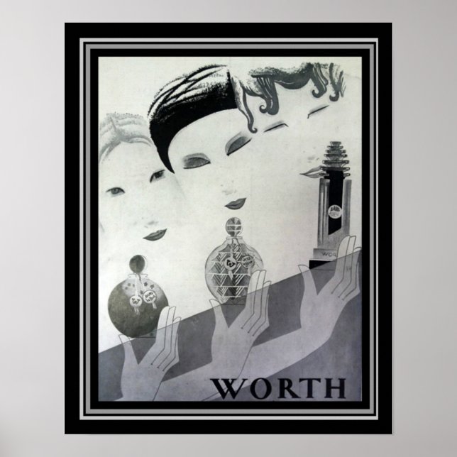 Póster Vale 1930 Deco Parfum francês Ad 16 x 20 (Frente)