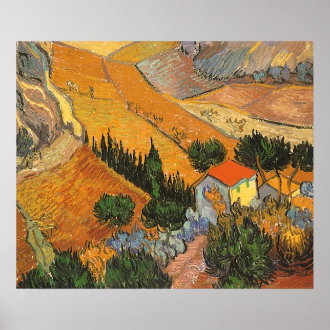 Póster Vale com Plowman por Vincent van Gogh (Frente)