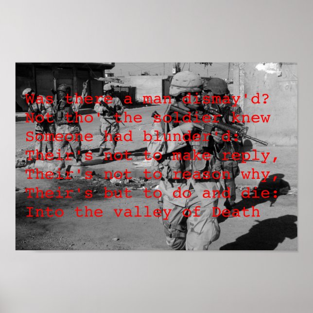 Póster Vale da Morte no Iraque (Frente)