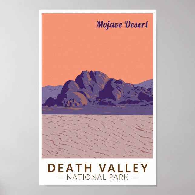 Poster Vale da Morte Parque Nacional do Deserto de Mojave (Frente)