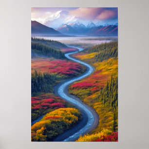 Poster Vale da Natureza ao Ar Livre Paisagem Calma Tranqu