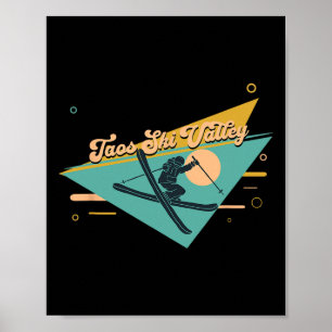 Poster Vale de Esqui Taos Novo México Esquiando