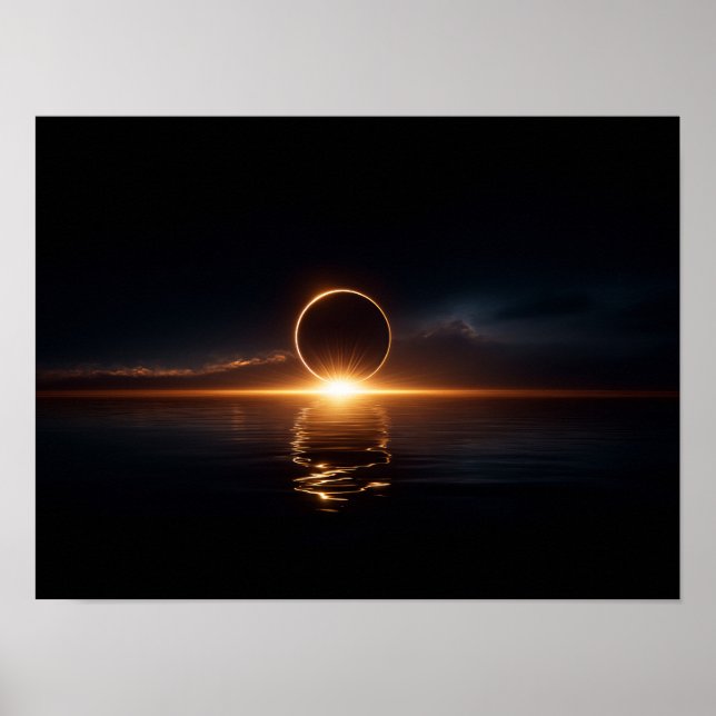Poster Vale de Fantasia Sombria com Céu Verde Brilhante e (Frente)