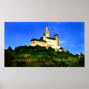 Póster vale de rhine do braubach do castelo do marksburg