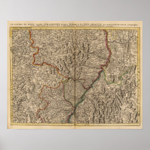 Póster Vale de Rhine River em Alemanha e em France