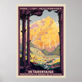 Poster Vale de Tarentaise Vanoise Massif França Vintage