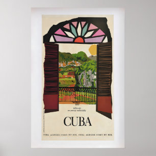 Poster Vale de Viñales, Cuba Cartaz de Viagem Antigo 1