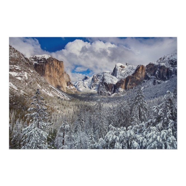 Póster Vale de Yosemite na neve (Frente)
