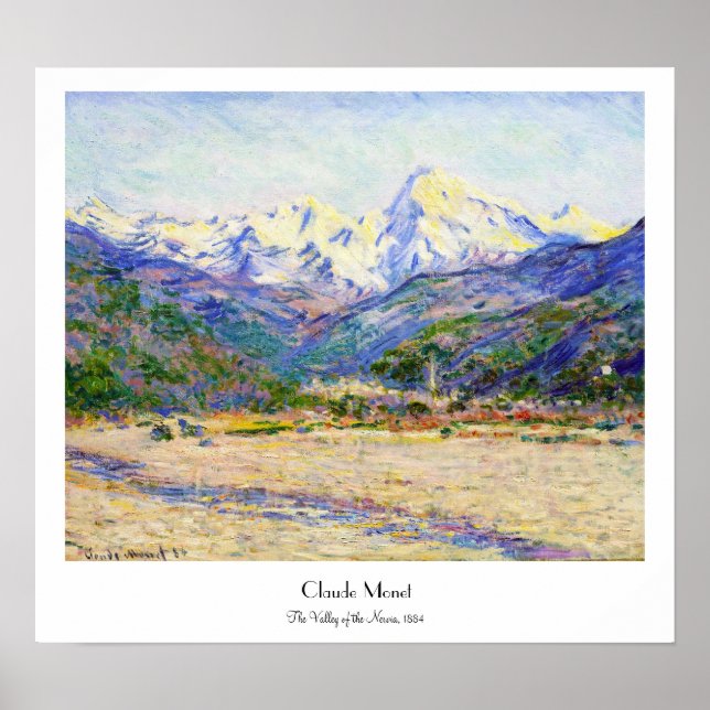 Póster Vale do Nervia, 1884 Claude Monet (Frente)