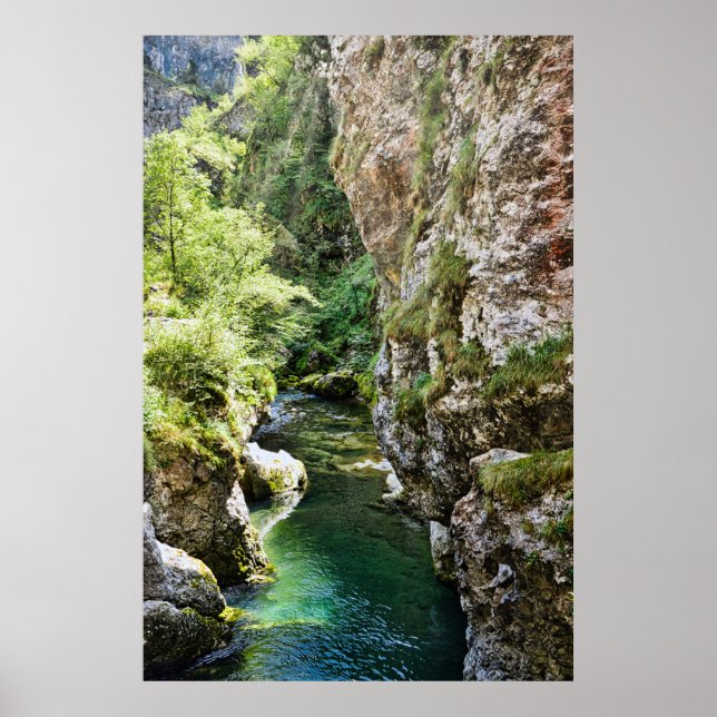 Poster Vale do vale Taleggio gorge de rio montanhoso ital (Frente)