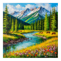 Vale Montanhoso Pitoresco com Riacho