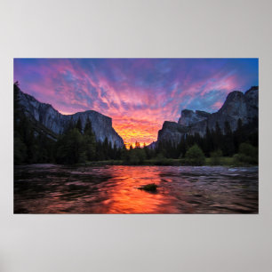 Poster Vale vibrante do céu Yosemite
