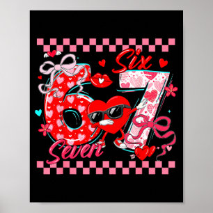 Poster Valentine 67 Seis Sete Meme Dabbing Corações Casal