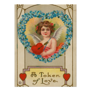 Póster Valentine Antigo, Stecher Litho Company, cerca de