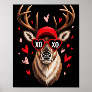 Poster Valentine Buck Camo Deer Retro Caça Meninos Boné
