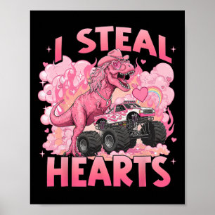 Poster Valentine Eu Roubo Corações Trex Dino Monstro Dive