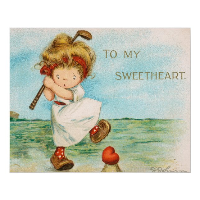 Póster Valentine Excêntrico e Kitsch Temático de Golfe, c (Frente)