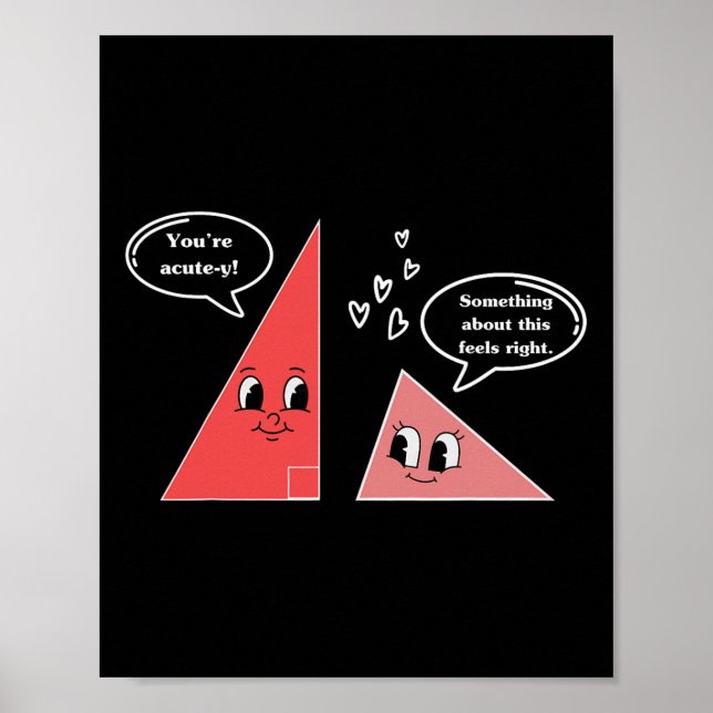 Poster Valentine Fofo Triângulo Piada de Matemática Matem (Frente)