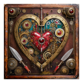 Póster Valentine Guerreiro Steampunk Rubis e Adagas
