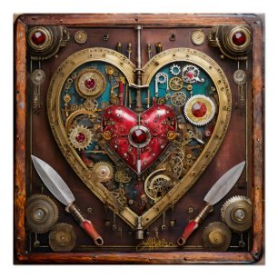 Póster Valentine Guerreiro Steampunk Rubis e Adagas